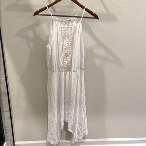 Vanity White Asymmetrical High-Low Sundress Spaghetti Straps